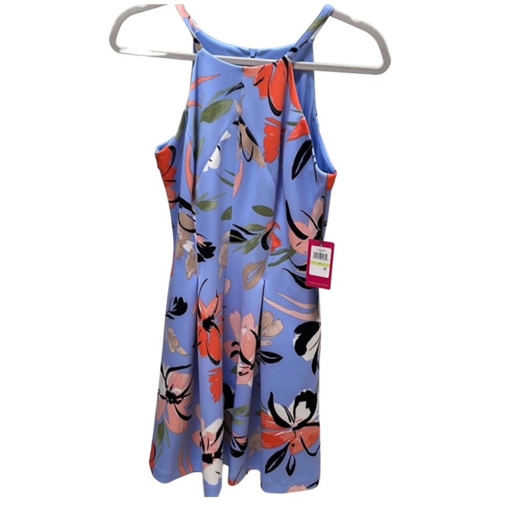Vince Camuto dress size 4, blue with flower print - Picture 6 of 10